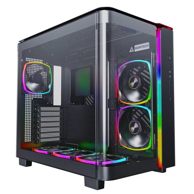 Montech King 95 Pro / Curved Glass / 6x ARGB Fans - Svart