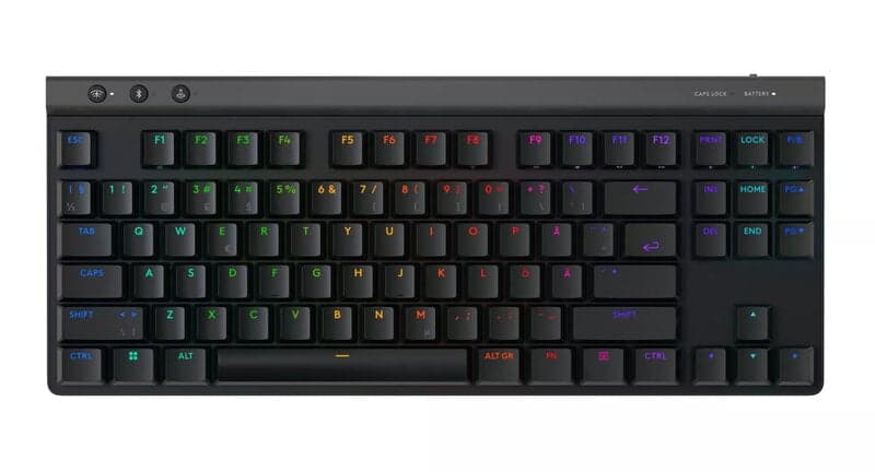 Logitech G515 LIGHTSPEED TKL - Tactile - Gaming Keyboard - Utan numpad - Nordisk - Svart