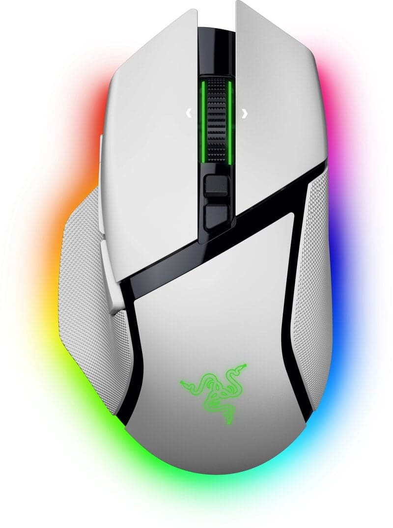 Razer Basilisk V3 Pro 35K - Gamingmus - Optic - 11 knappar - Vit med RGB ljus