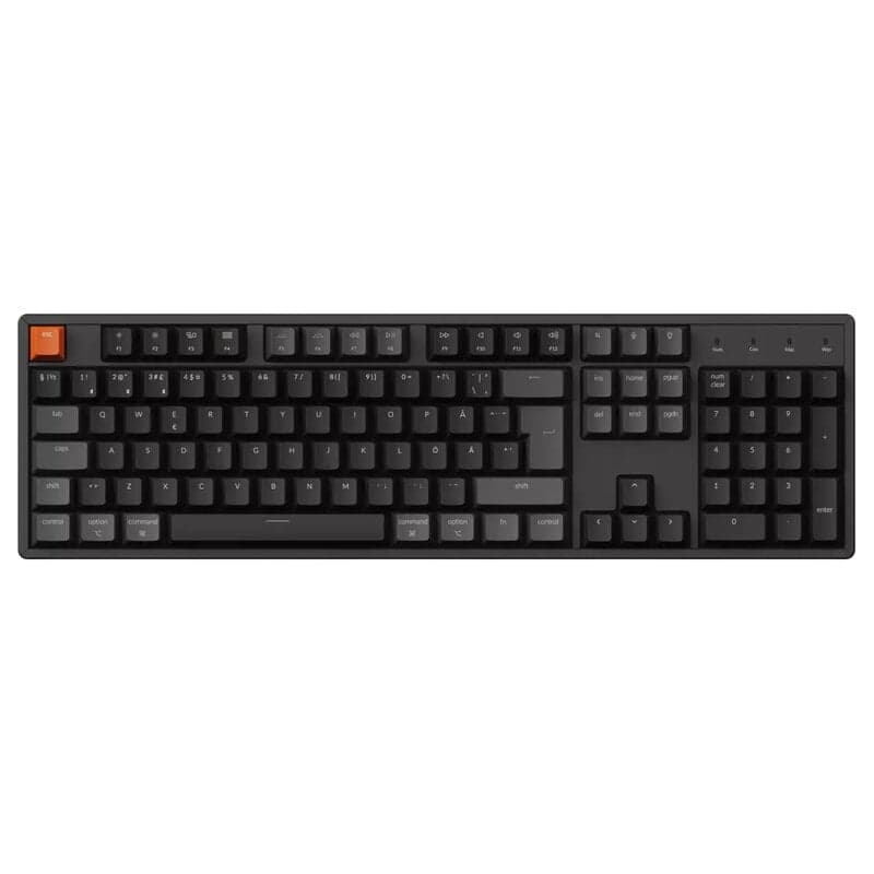 Keychron K10 v2 RGB QMK Wireless Hot Swap QMK - Super Brown - Gaming Tangentbord - Nordisk - Svart