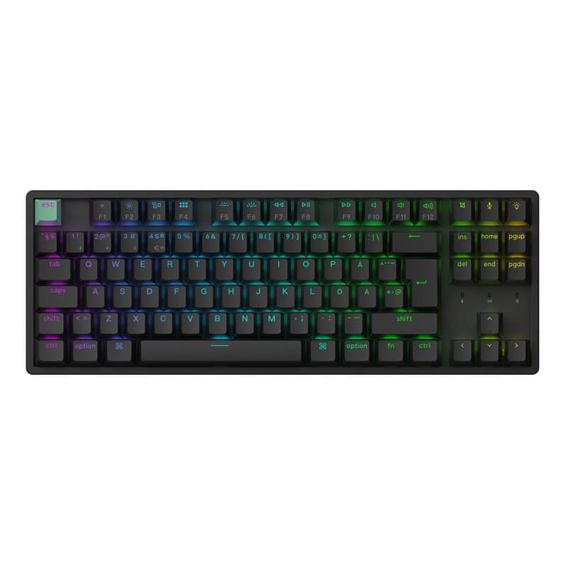 Keychron K8 HE Wireless Tri-Mode - Gaming Keyboard - Utan numpad - Nordisk - Svart