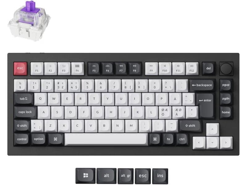 Keychron Q1 HE 75% Knob Wireless QMK Gateron Nebula Switch - Black