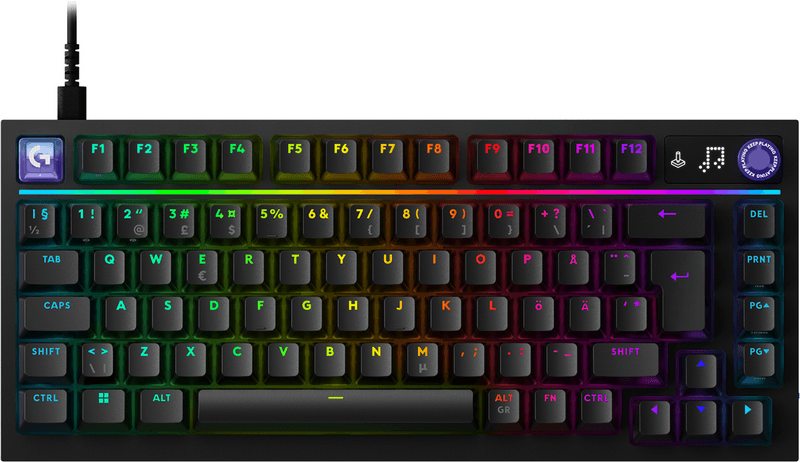 Logitech G316 X 75 - Gaming Keyboard - Utan numpad - Nordisk - Vit