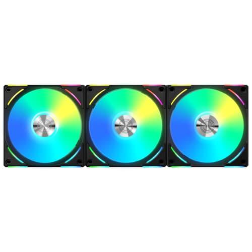 Lian-li Uni Fan Al120 V2 Rgb Pwm 3-pack Fan Svart Lian-li Uni Fan Al120 V2 Rgb Pwm 3-pack Fan Svart