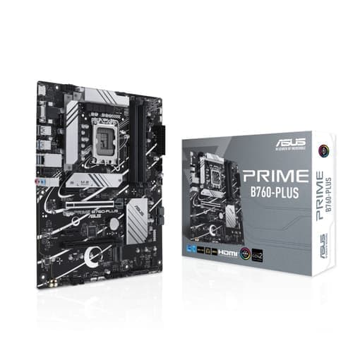 ASUS PRIME B760-PLUS - Moderkort - ATX - LGA1700-uttag - B760 Chipuppsättning - USB-C 3.2 Gen 2x2, USB-C 3.2 Gen 1, USB 3.2 Gen 2, USB 3.2 Gen 1, USB4 - 2.5 Gigabit LAN - inbyggda grafiken (CPU krävs) - HD-ljud (8 kanaler) ASUS PRIME B760-PLUS - Moderkort - ATX - LGA1700-uttag - B760 Chipuppsättning - USB-C 3.2 Gen 2x2, USB-C 3.2 Gen 1, USB 3.2 Gen 2, USB 3.2 Gen 1, USB4 - 2.5 Gigabit LAN - inbyggda grafiken (CPU krävs) - HD-ljud (8 kanaler)