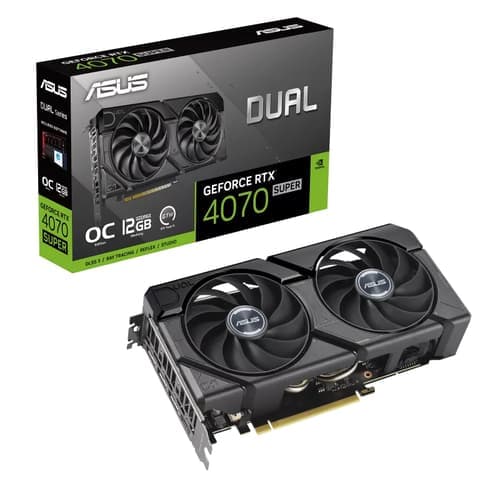 ASUS Dual GeForce RTX 4070 SUPER EVO 12GB - OC Edition - grafikkort - GeForce RTX 4070 Super - 12 GB GDDR6X - PCIe 4.0 - HDMI, 3 x DisplayPort ASUS Dual GeForce RTX 4070 SUPER EVO 12GB - OC Edition - grafikkort - GeForce RTX 4070 Super - 12 GB GDDR6X - PCIe 4.0 - HDMI, 3 x DisplayPort