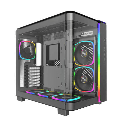 Montech King 95 Pro Curved Glass 6x Argb +hub Svart Montech King 95 Pro Curved Glass 6x Argb +hub Svart