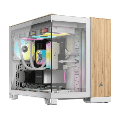 Corsair 2500x Midi Tower Bamboo, Vit Corsair 2500x Midi Tower Bamboo, Vit