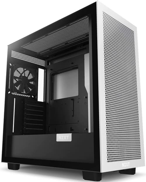 Nzxt H7 Flow Matte White / Black Mid Tower Case Svart, Vit Nzxt H7 Flow Matte White / Black Mid Tower Case Svart, Vit