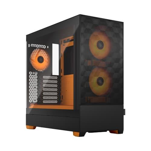 Fractal Design Pop Air Rgb Orange Core Clear Glass Atx Orange, Svart Fractal Design Pop Air Rgb Orange Core Clear Glass Atx Orange, Svart