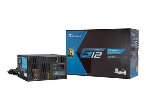 Seasonic G12 GC-550 - Nätaggregat (intern) - ATX12V / EPS12V - 80 PLUS Gold - AC 100-240 V - 550 Watt - aktive PFC Seasonic G12 GC-550 - Nätaggregat (intern) - ATX12V / EPS12V - 80 PLUS Gold - AC 100-240 V - 550 Watt - aktive PFC
