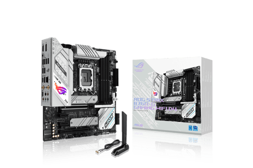 ASUS ROG STRIX B760-G GAMING WIFI D4 - Moderkort - micro ATX - LGA1700-uttag - B760 Chipuppsättning - USB 3.2 Gen 1, USB-C 3.2 Gen 1, USB-C 3.2 Gen 2x2, USB 3.2 Gen 2 - 2.5 Gigabit LAN, Wi-Fi 6E, Bluetooth - inbyggda grafiken (CPU krävs) - HD-ljud (8 ASUS ROG STRIX B760-G GAMING WIFI D4 - Moderkort - micro ATX - LGA1700-uttag - B760 Chipuppsättning - USB 3.2 Gen 1, USB-C 3.2 Gen 1, USB-C 3.2 Gen 2x2, USB 3.2 Gen 2 - 2.5 Gigabit LAN, Wi-Fi 6E, Bluetooth - inbyggda grafiken (CPU krävs) - HD-ljud (8
