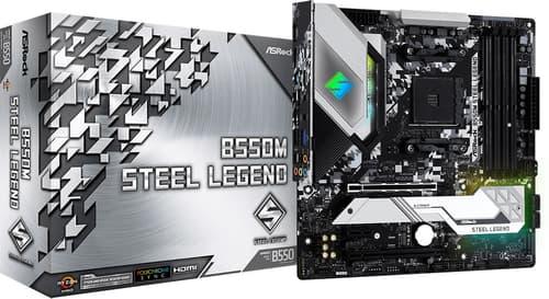 Asrock B550m Steel Legend Socket Am4 Micro Atx Moderkort Asrock B550m Steel Legend Socket Am4 Micro Atx Moderkort