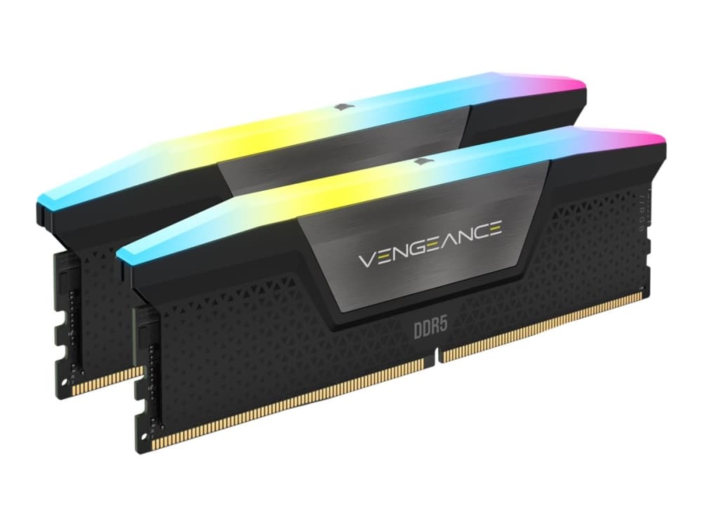 Corsair Vengeance RGB DDR5-5200 - 16GB - CL40 - Dual Channel (2 pcs) - Intel XMP - Black with RGB Corsair Vengeance RGB DDR5-5200 - 16GB - CL40 - Dual Channel (2 pcs) - Intel XMP - Black with RGB