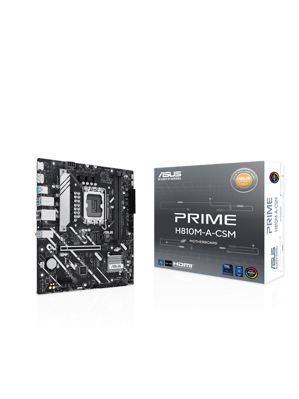 ASUS PRIME H810M-A-CSM Moderkort - Intel H810 - Intel LGA1851 socket - DDR5 RAM - Micro-ATX ASUS PRIME H810M-A-CSM Moderkort - Intel H810 - Intel LGA1851 socket - DDR5 RAM - Micro-ATX